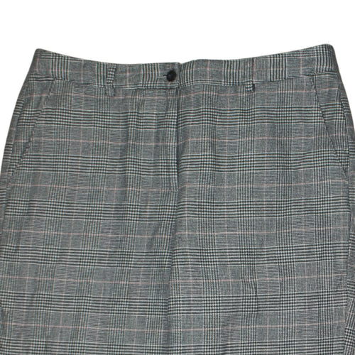 L.L. Bean Women's Grey Checked Classic Fit Cotton Trousers Size 12