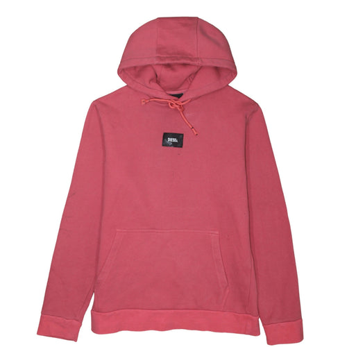 Diesel Womens Pink Pullover Hoodie Small Cotton Blend Casual