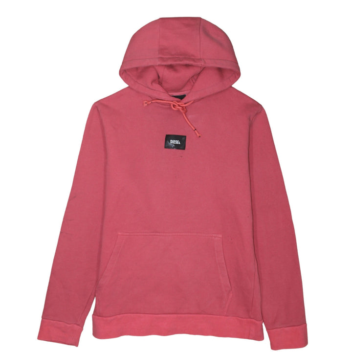 Diesel Womens Pink Pullover Hoodie Small Cotton Blend Casual