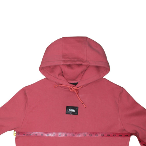 Diesel Womens Pink Pullover Hoodie Small Cotton Blend Casual