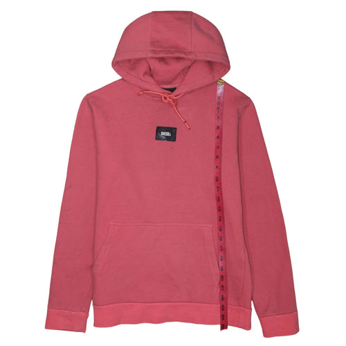 Diesel Womens Pink Pullover Hoodie Small Cotton Blend Casual