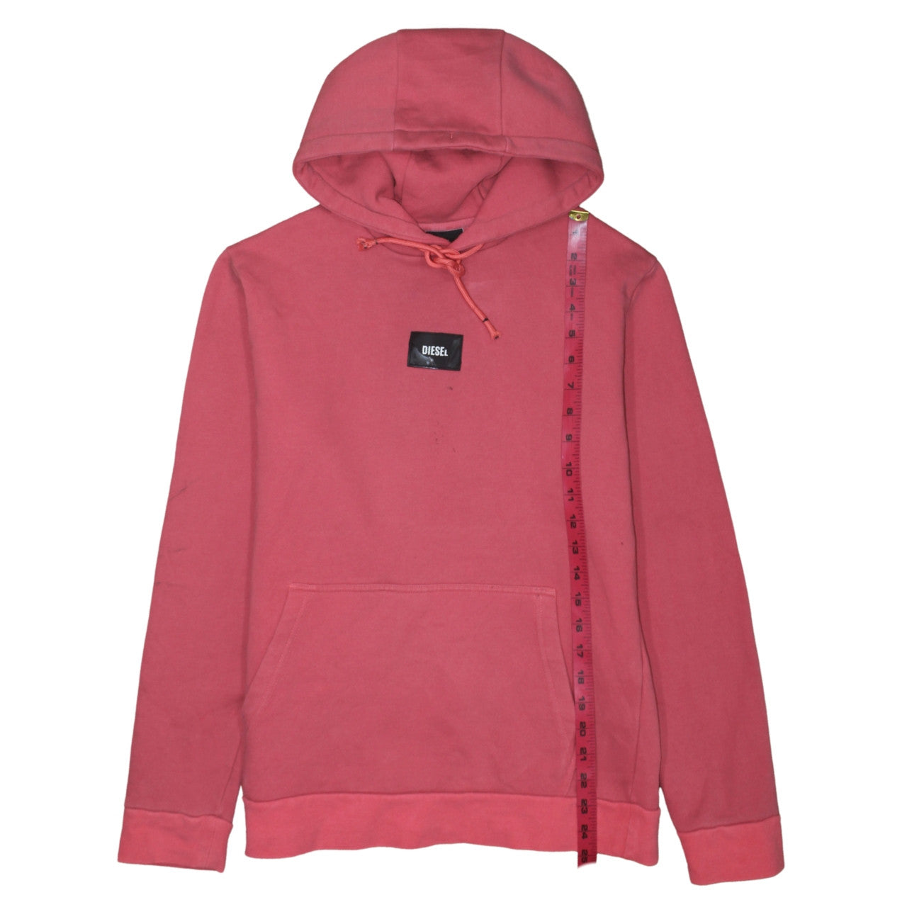 Diesel Womens Pink Pullover Hoodie Small Cotton Blend Casual