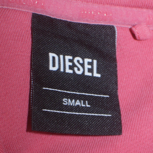 Diesel Womens Pink Pullover Hoodie Small Cotton Blend Casual