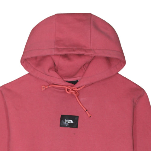 Diesel Womens Pink Pullover Hoodie Small Cotton Blend Casual