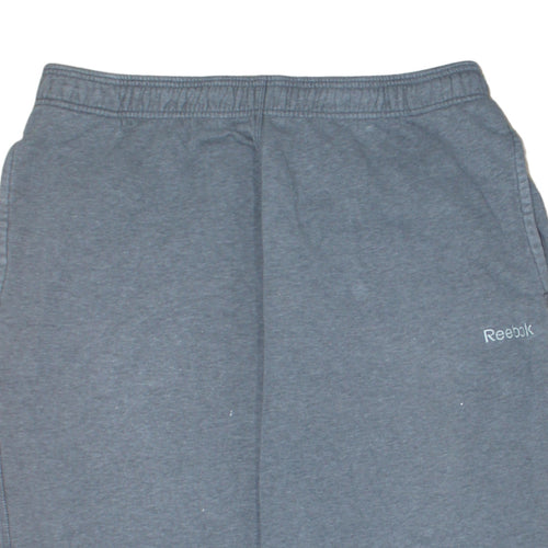 Reebok Men's Grey Fleece Sweatpants L Regular Fit Casual Trousers
