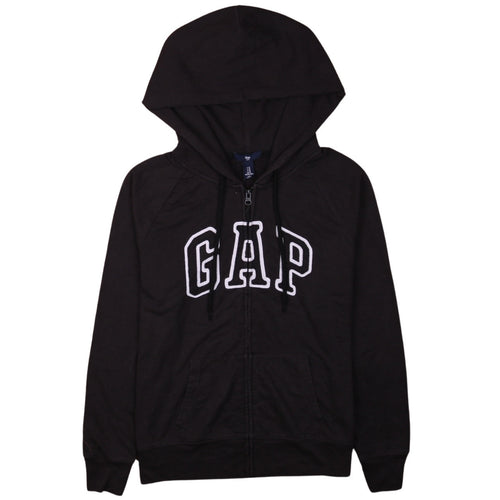 GAP Womens Black Full Zip Hoodie Medium Cotton Blend Casual
