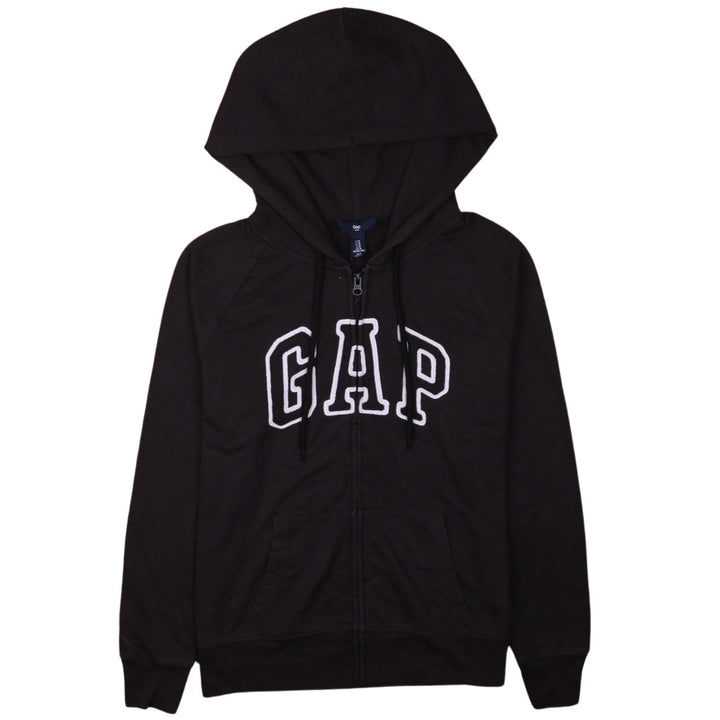 GAP Womens Black Full Zip Hoodie Medium Cotton Blend Casual