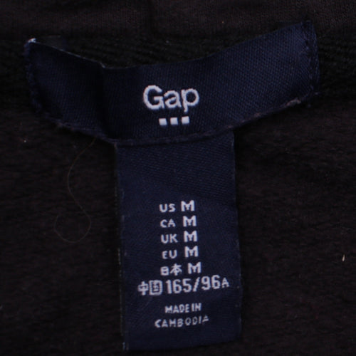 GAP Womens Black Full Zip Hoodie Medium Cotton Blend Casual
