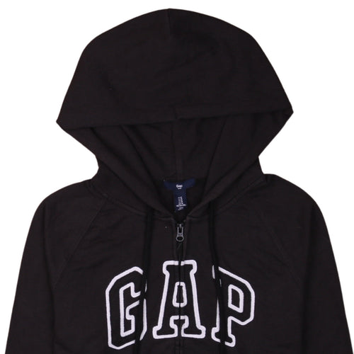 GAP Womens Black Full Zip Hoodie Medium Cotton Blend Casual