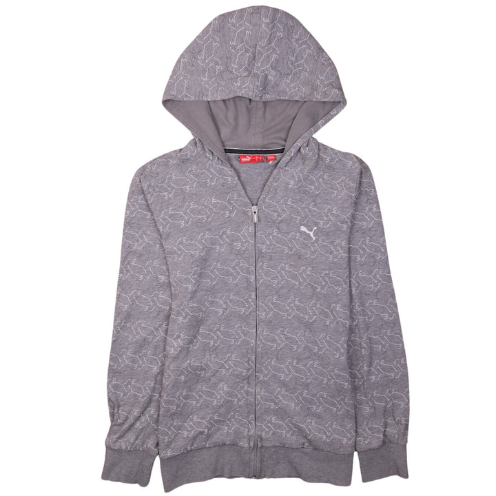 Puma Women’s Grey Full Zip Hoodie Size 12 Classic Fit