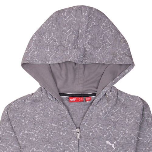Puma Women’s Grey Full Zip Hoodie Size 12 Classic Fit