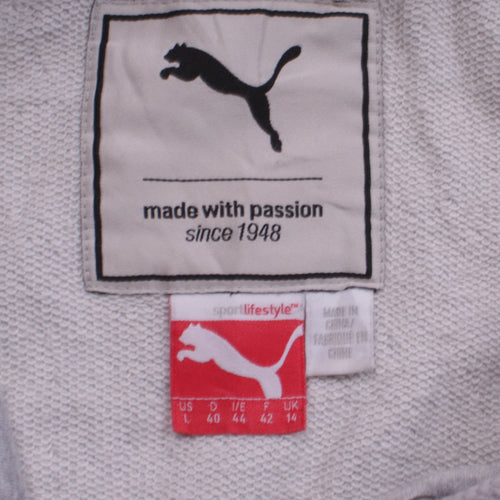 Puma Womens Grey Hoodie Size 14 Pullover Lightweight Cotton Blend