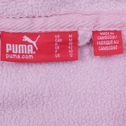 Puma Womens Pink Fleece Full Zip Jacket Size 12