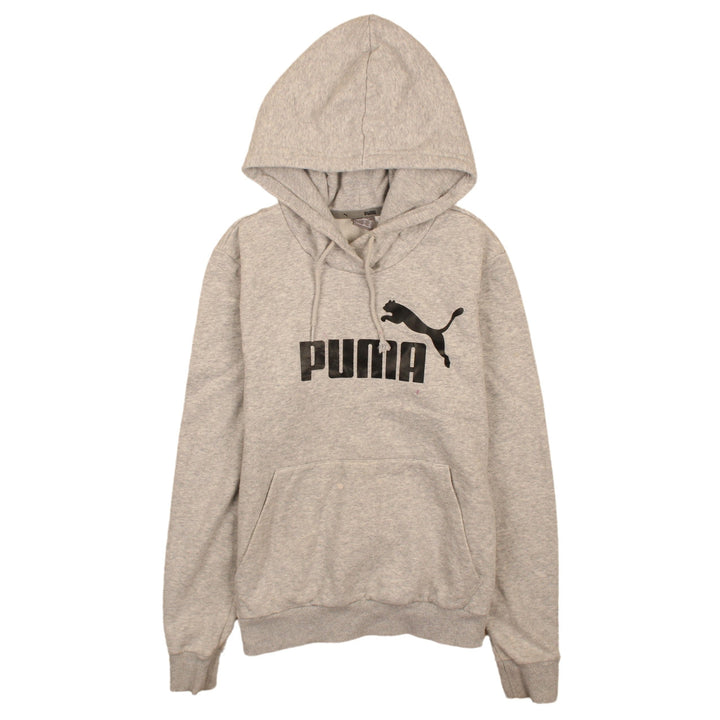 PUMA Womens Grey Pullover Hoodie UK 12 Logo Print Casual Sweatshirt
