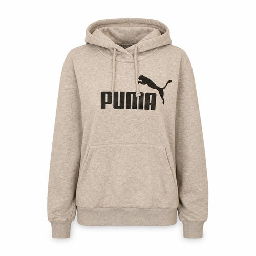 PUMA Womens Grey Pullover Hoodie UK 12 Logo Print Casual Sweatshirt