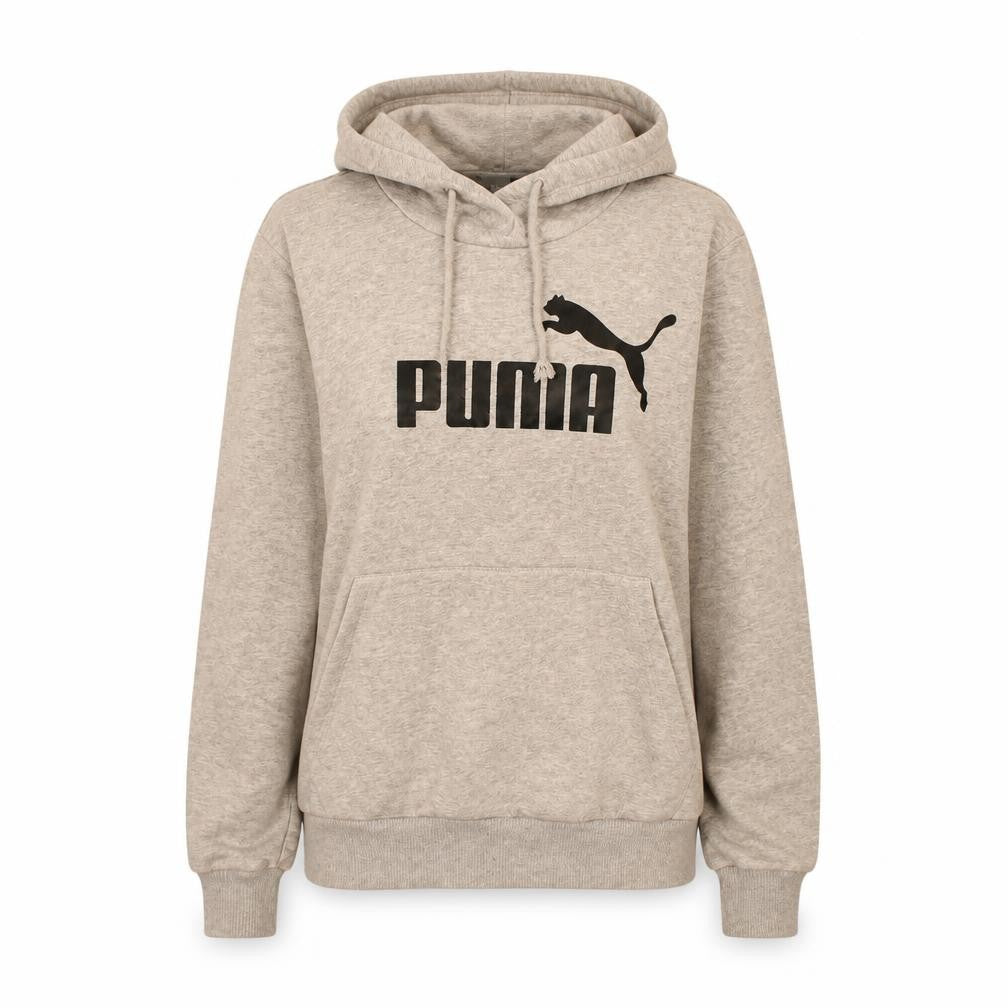 PUMA Womens Grey Pullover Hoodie UK 12 Logo Print Casual Sweatshirt