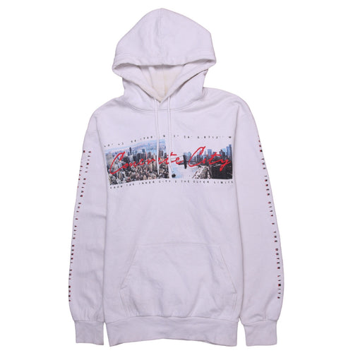 H&M Men's White Graphic Print Pullover Hoodie Size M