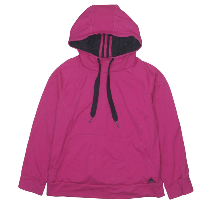 Adidas Girls Pink Pullover Hoodie Size L Fleece Lined Sportswear
