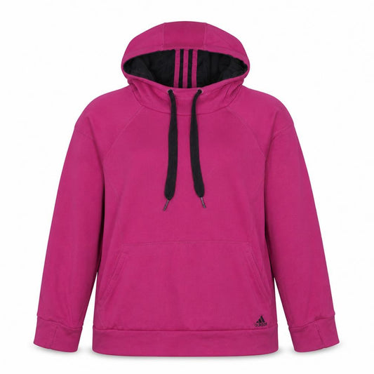 Adidas Girls Pink Pullover Hoodie Size L Fleece Lined Sportswear