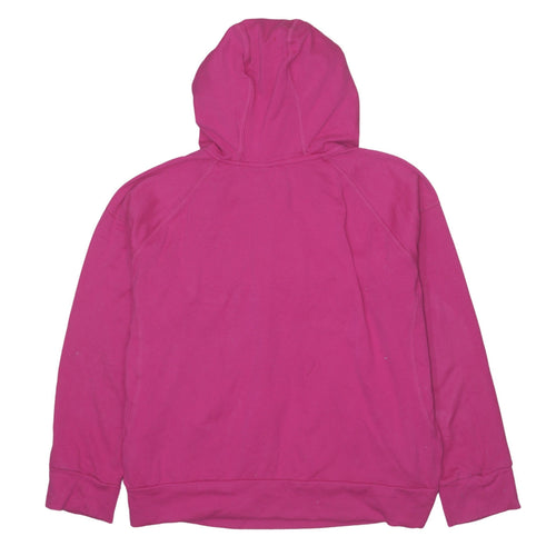 Adidas Girls Pink Pullover Hoodie Size L Fleece Lined Sportswear