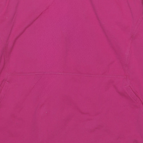Adidas Girls Pink Pullover Hoodie Size L Fleece Lined Sportswear