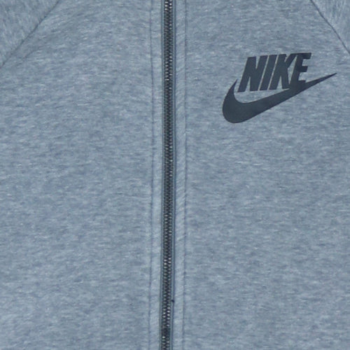 Nike Men's Grey Full Zip Hoodie Small Regular Fit Sportswear