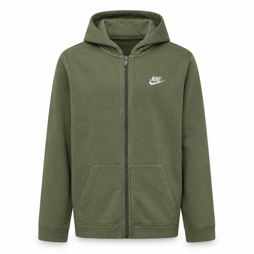 Nike Boys Green Full Zip Hoodie XL 158-170cm Cotton Blend Casual