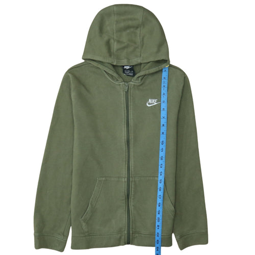 Nike Boys Green Full Zip Hoodie XL 158-170cm Cotton Blend Casual