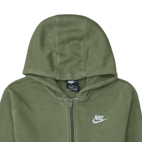 Nike Boys Green Full Zip Hoodie XL 158-170cm Cotton Blend Casual