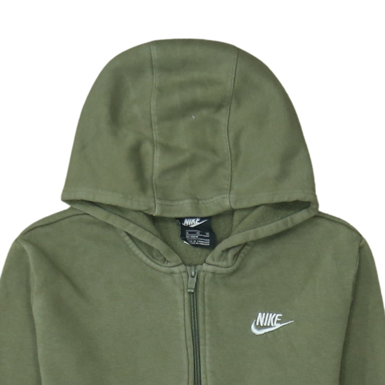 Nike Boys Green Full Zip Hoodie XL 158-170cm Cotton Blend Casual