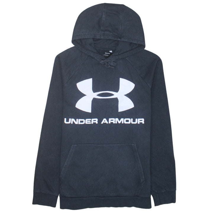 Under Armour Men's Black Pullover Hoodie Medium Fleece Logo Sportswear
