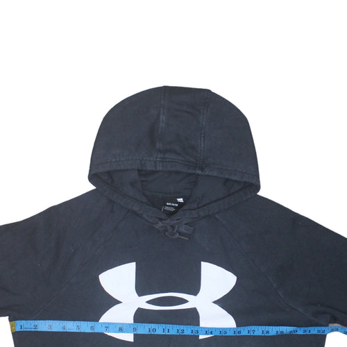 Under Armour Men's Black Pullover Hoodie Medium Fleece Logo Sportswear