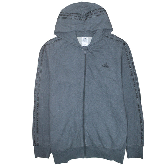 Adidas Mens Grey 2XL Full Zip Hooded Sweatshirt Hoodie