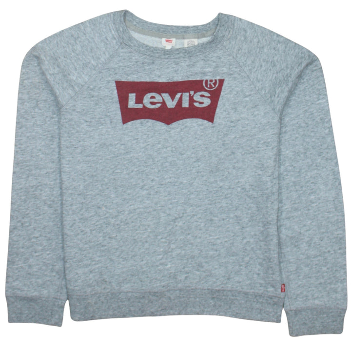 Levi's Boys Grey Logo Pullover Sweatshirt M Lightweight Crew Neck