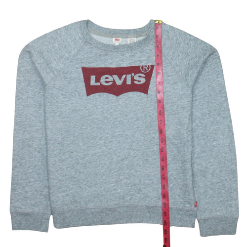 Levi's Boys Grey Logo Pullover Sweatshirt M Lightweight Crew Neck