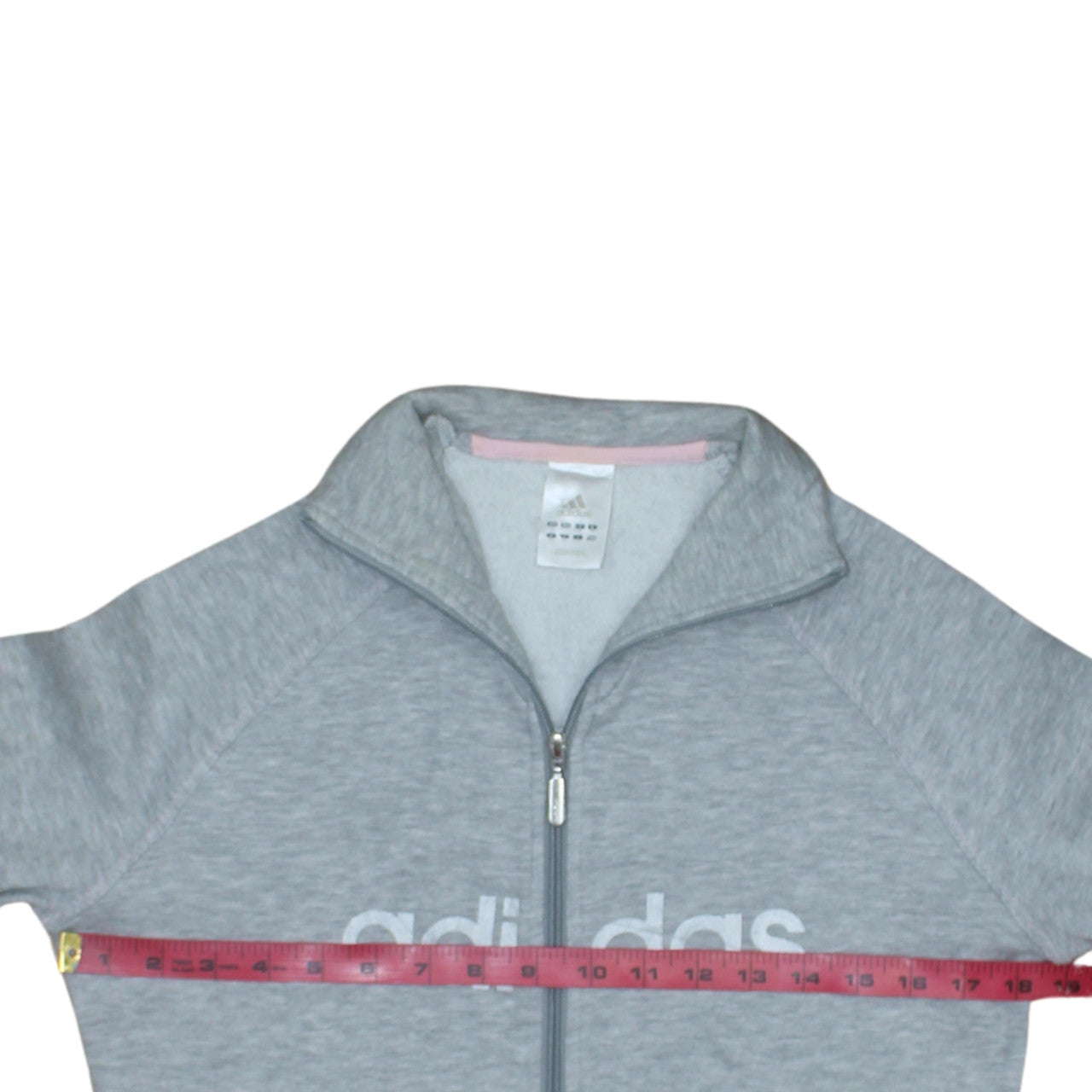 Adidas Womens Grey Full Zip Sweatshirt Size 12 Classic Fit