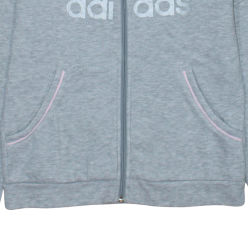 Adidas Womens Grey Full Zip Sweatshirt Size 12 Classic Fit