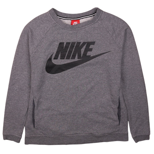 Nike Men's Grey Small Pullover Sweatshirt Crew Neck Logo