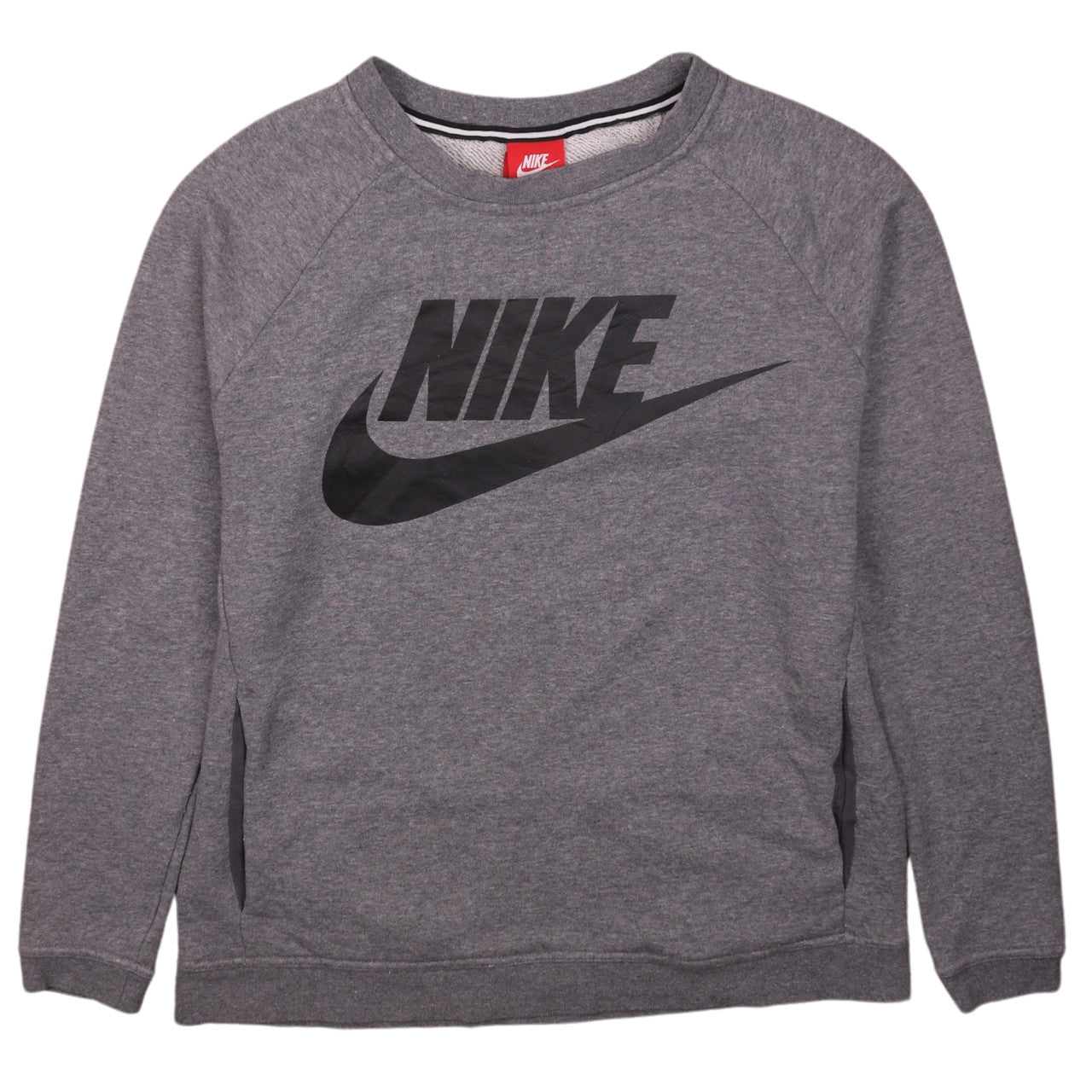 Nike Men's Grey Small Pullover Sweatshirt Crew Neck Logo