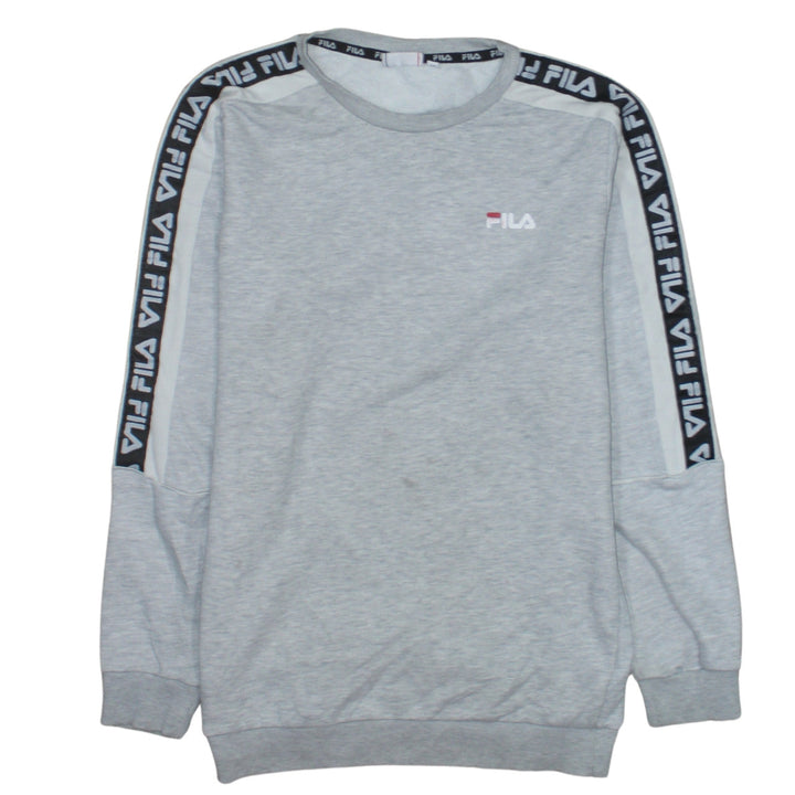 Fila Men’s Grey Logo Tape Crew Neck Sweatshirt M