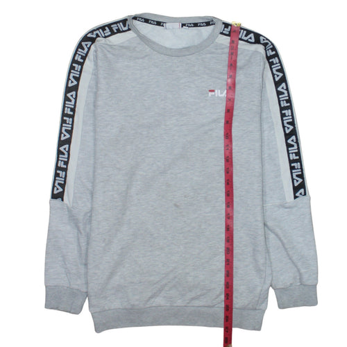 Fila Men’s Grey Logo Tape Crew Neck Sweatshirt M