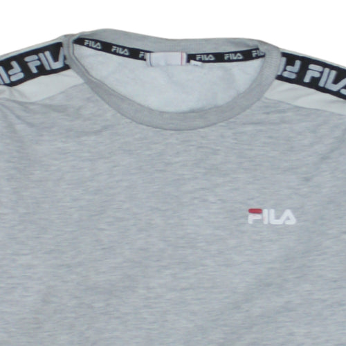 Fila Men’s Grey Logo Tape Crew Neck Sweatshirt M