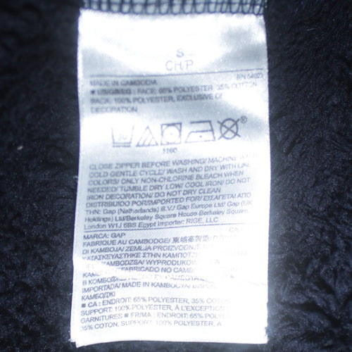 GAP Men's Blue Full Zip Fleece Lined Hoodie Size S