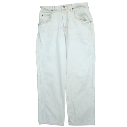 Wrangler Men's White Straight Leg Denim Jeans 34x30 Cotton Vintage