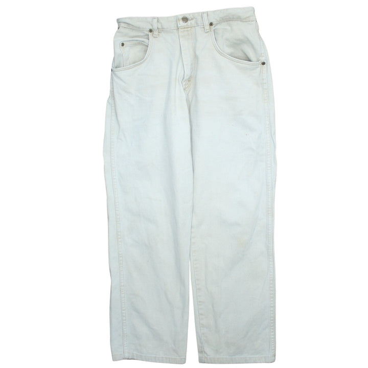 Wrangler Men's White Straight Leg Denim Jeans 34x30 Cotton Vintage