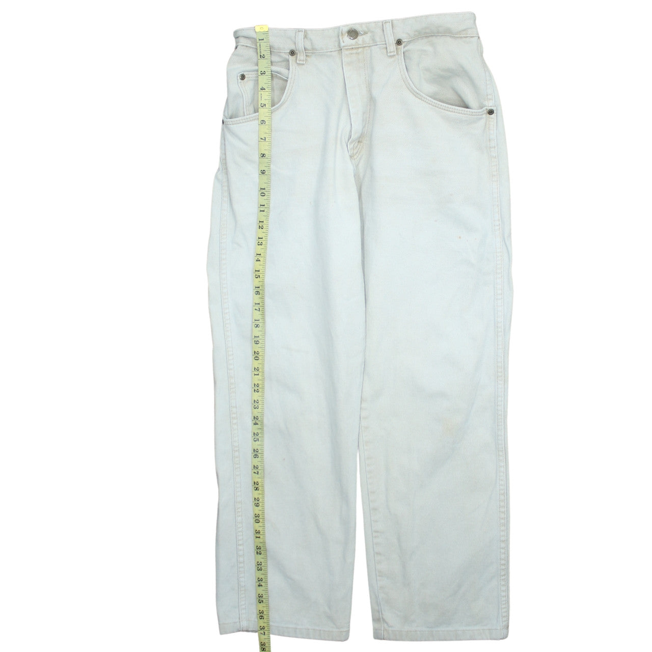 Wrangler Men's White Straight Leg Denim Jeans 34x30 Cotton Vintage