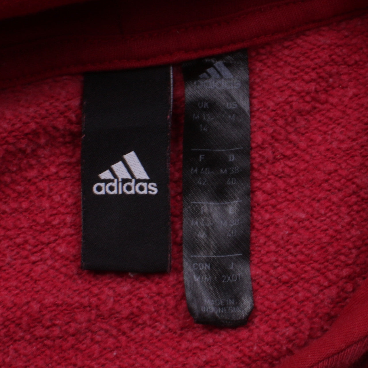 Adidas Women Red Pullover Hoodie Medium Cotton Blend Casual