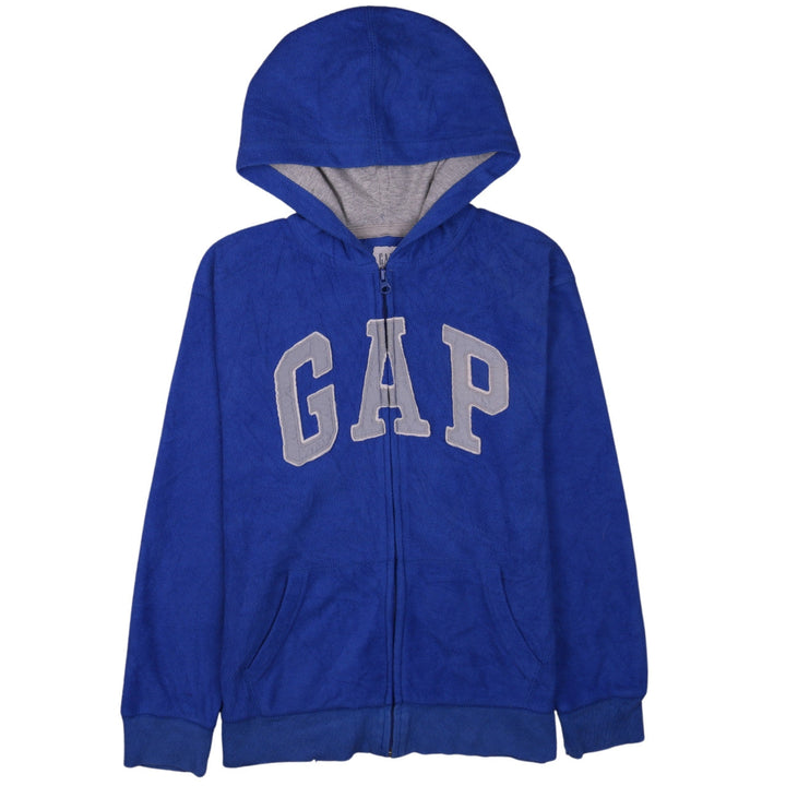 GAP Kids Boys Blue Full Zip Hoodie Size XXL Cotton Blend Lined Logo