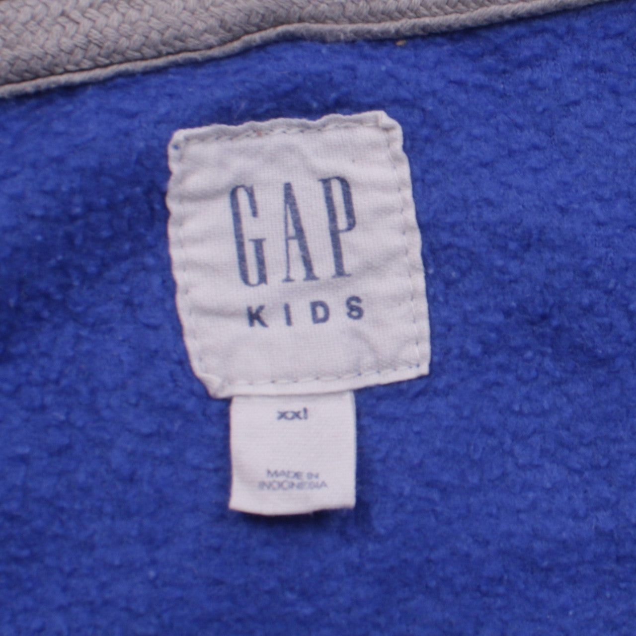 GAP Kids Boys Blue Full Zip Hoodie Size XXL Cotton Blend Lined Logo