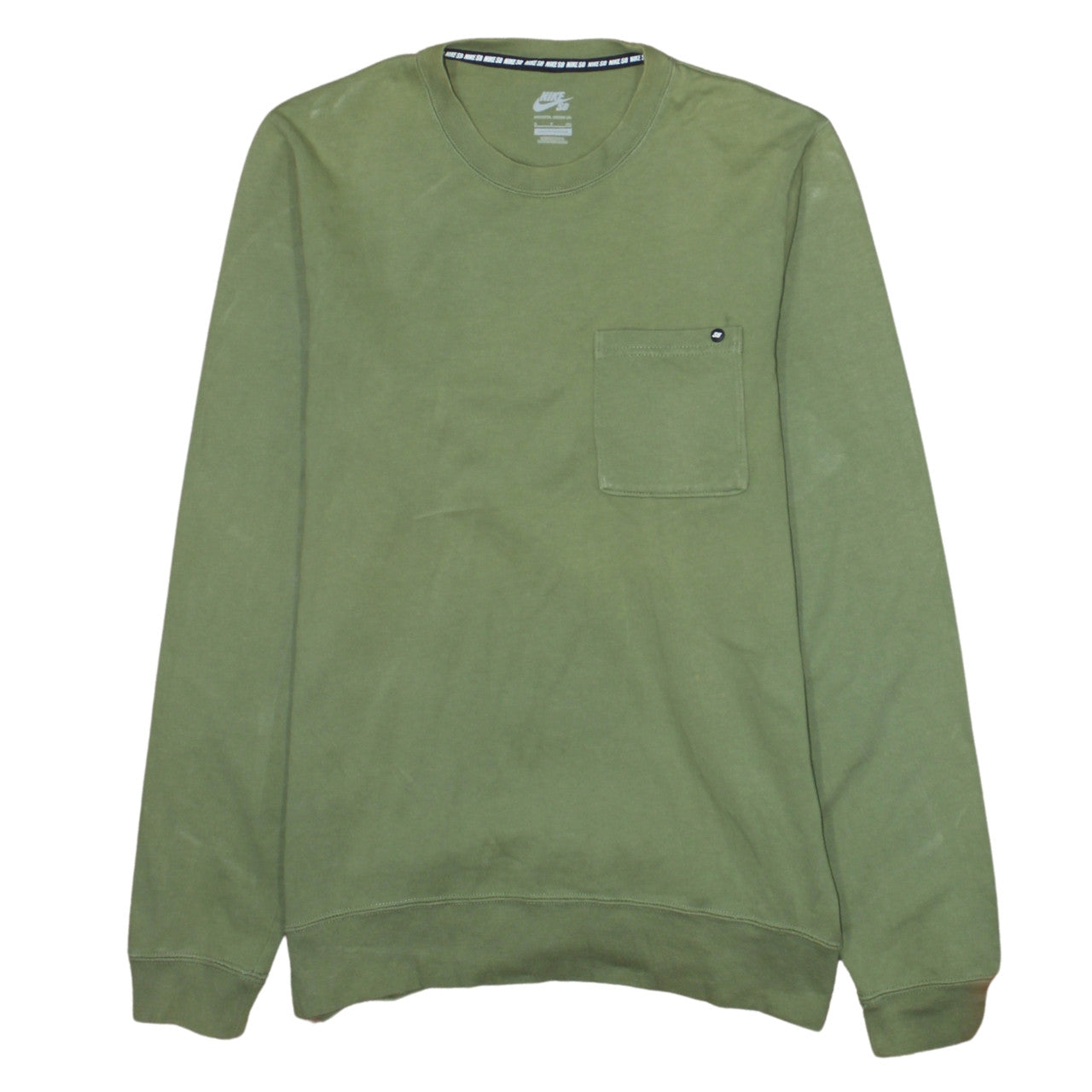 Nike SB Men's Green Cotton Crew Neck Sweatshirt Size S